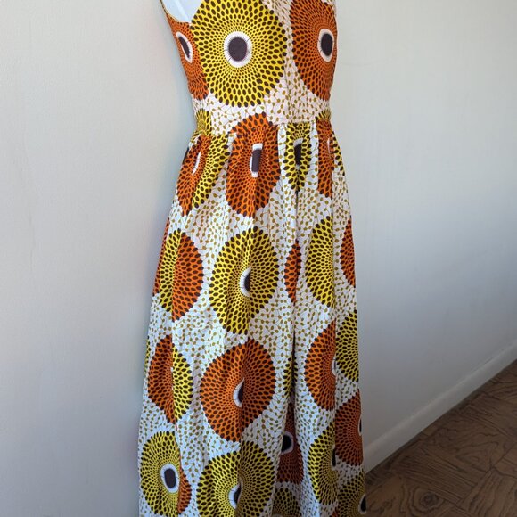 Wax Print Maxi Dress with Pockets - Picture 2 of 5